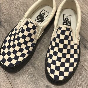 Vans Slip-On Checkerboard Sneakers - Navy & White